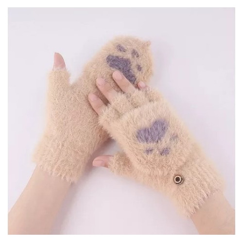 Guantes De Invierno Gatitos 2 En 1 Sin Dedo O Con Bolsillo