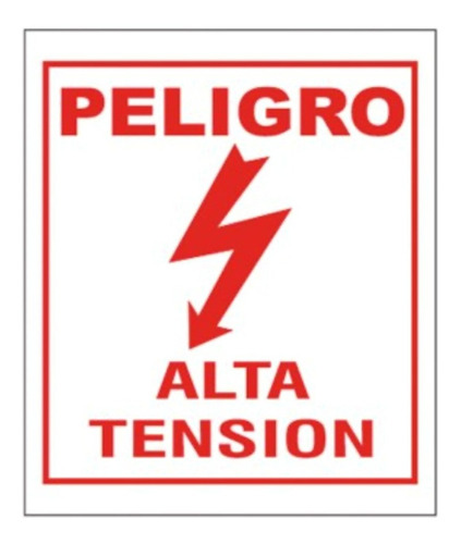 Cartel De Señalizacion Peligro Alta Tension Plastico 40x45cm