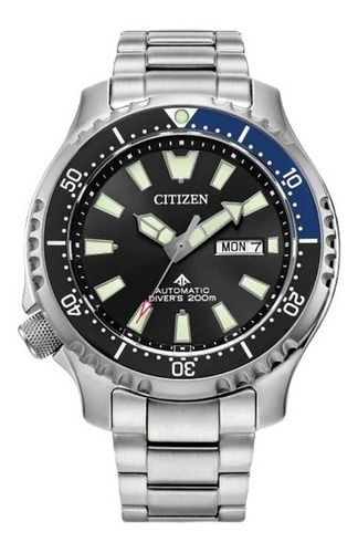 Reloj Citizen Promaster Automático Czny015957e E-watch Color de la correa Plateado Color del bisel Plateado Color del fondo Negro