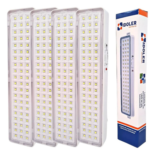 Luz Emergencia Mediana X 4 60 Led Bateria Litio Cambiable