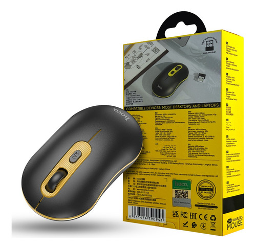 Ratón Mouse Inalámbrico Gm21 2.4g Dpi Ajustable Negro