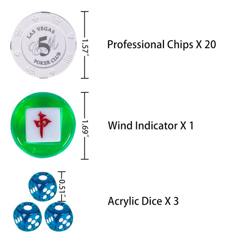 Xrbr Gran 15 American Mahjong Set Con Estuche De Cuero 166