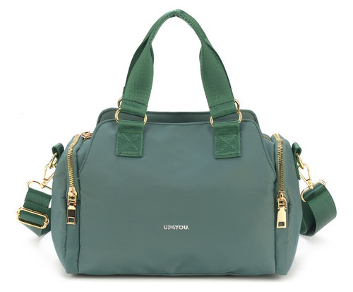 Bolsa Feminina Transversal Com Divisórias Prática Up4you Cor Verde