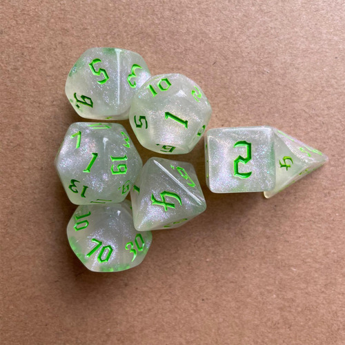 2 Juego De 7 Dados Poliédricos, Verde Verde2 Verde Verde2