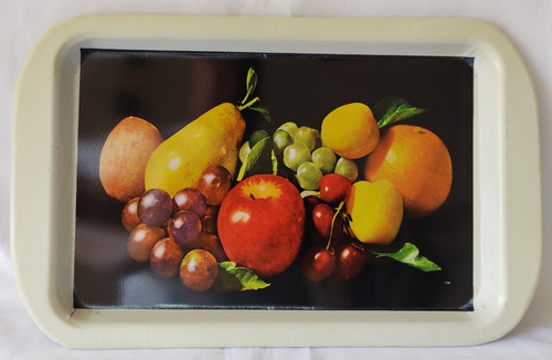 Bandeja Vintage Lata Con Imagen Frutas