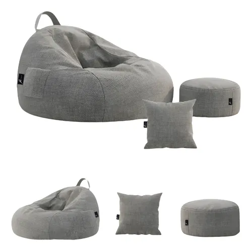Puff Silla Diseño Gota + Reposapies + Cojin Tamaño Adulto L
