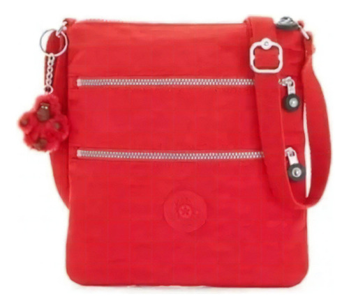 Kipling Bolsa Keiko Crossbody Rojo 100% Original Diseño de la tela Nylon