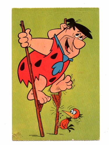 Cartao Postal Tipografico Flintstones - Anos 60