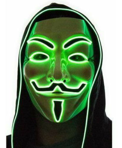 Disfraz Mascara Luz Led Anonimus, V De Venganza, Vendetta