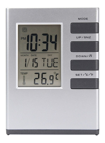 Relógio Digital Mesa Despertador Calendário E Termômetro Led Cor 8124