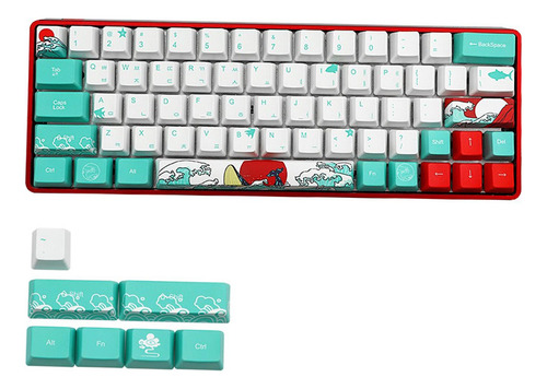 Coral Sea Ukiyo-e Keycaps Pbt Dye Sublimation 71 Key Set