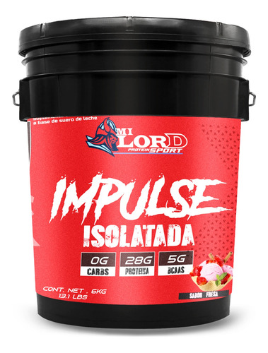Proteína Whey Hs Hidrolizada Isolate My Lord 6 Kg Sabores Fresa
