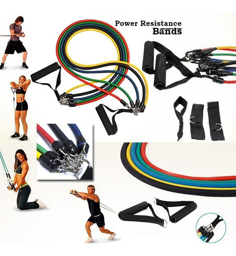 Set Resistencia De 5 Ligas Bandas Fitness Pilates Gym Sport