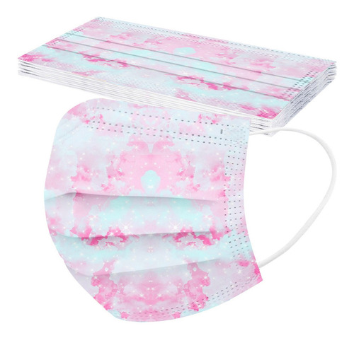 J 50pcs Mascarilla Niños Tie-dye Ab2870 Gradiente Tres Capas