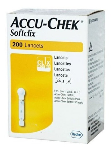 Lanceta Accucheck Softclix 200 Piezas Color Blanco