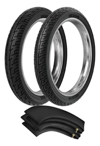 Par Pneu E Câmaras 100/90-18 E 90/90-18 Bs32 Titan Cg Ybr125