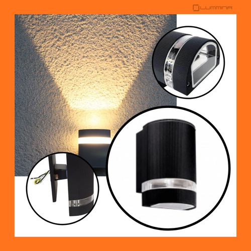 Aplique Pared Unidireccional Exterior Dicro Led Eco Artelum Estructura Negro