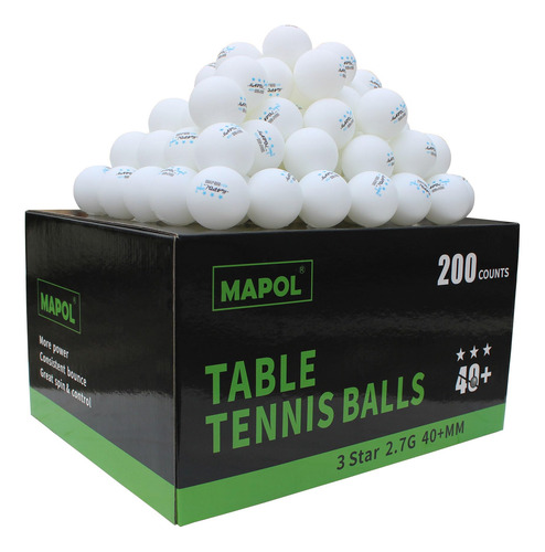 Pelotas De Tenis De Mesa 200 Unidades Entrenamiento Avanzado Blanco