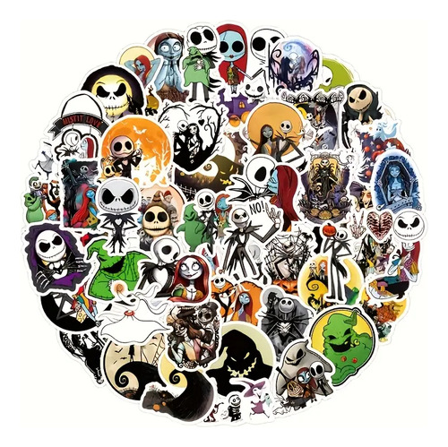 60 Calcomanías Sticker Impermeables El Extraño Mundo De Jack