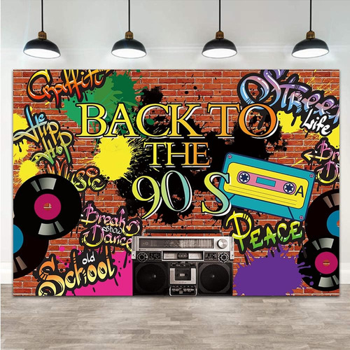 ~? 9x6ft Volver A Los 90 Theme Party Photography Backdrops H