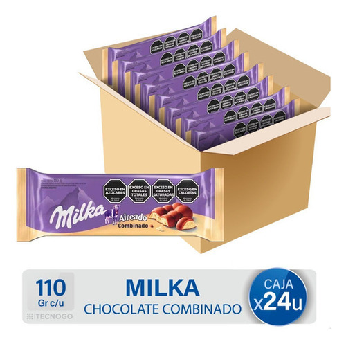 Caja Chocolate Milka Leger Combinado Negro Y Blanco Aireado