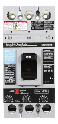 Interruptor Caja Moldeada 3p 250 Amp 600v Siemens Fxd63b250l