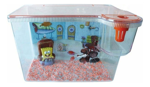 Aquário Bob Esponja de 15 litros de acrílico com filtro Penn Plax