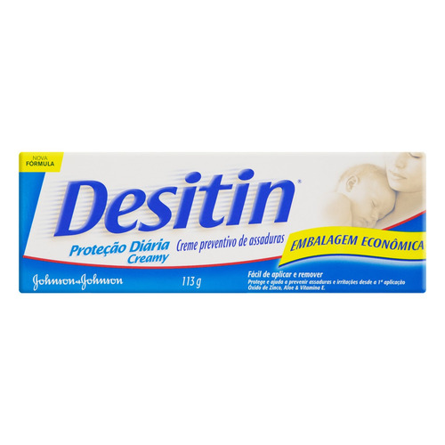 Imagem 1 de 3 de Creme Preventivo de Assaduras Johnson & Johnson Desitin Caixa 113g Embalagem Econômica