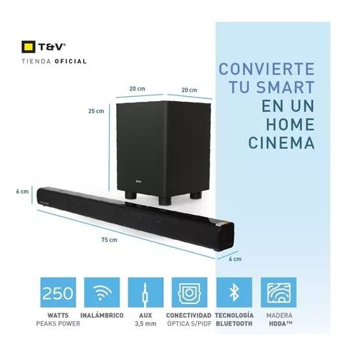 Barra De Sonido Bluetooth Dunn Inalámbrico Optico Smart Tv