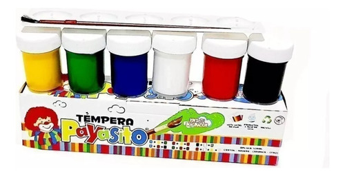 Temperas Payasito  X6 Unidades +pincel + Paleta