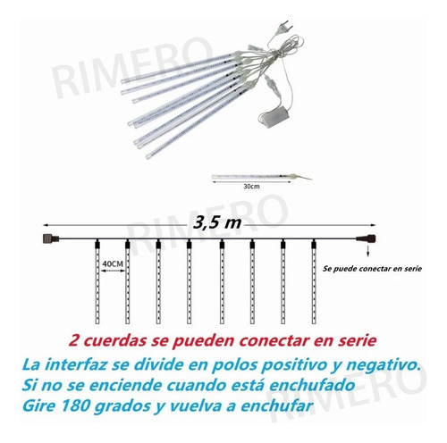* Serie Led 192pcs Led Luces Navidad Meteorito Luz Luses Led