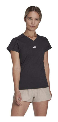 Remera adidas Train Essentials V-neck Negro - Hn5543