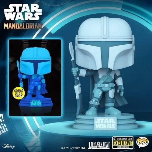 Mandalorian 345 Funko Pop Holograma Exclusivo Ee Glow Dark