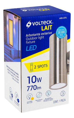 Lampara Led De Pared Exterior Arbotante Moderna 10w 2 Pz