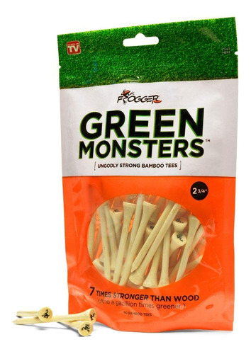 Frogger Golf Green Monsters 100% Bambu Tee 2 3 4 