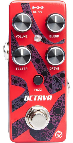 Pigtronix Octava V2 Micro Octave Fuzz Red - Bundido Con Cabl