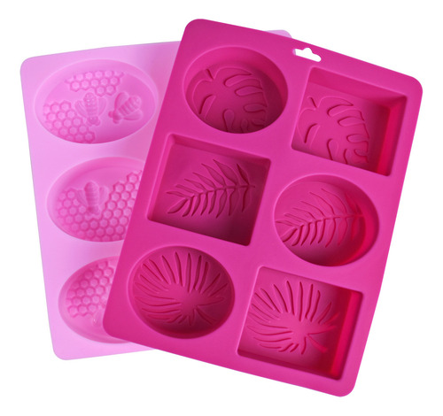 Paquete De 2 Moldes De Silicona Para Jabón, 6 Cavidades, Par