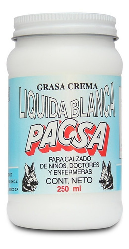 Grasa Crema Liquida Blanca 2 En 1 Pacsa Para Calzado 250 Ml 