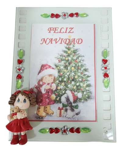 Portaretratos De Navidad De Niña Vestido Rojo Tr12