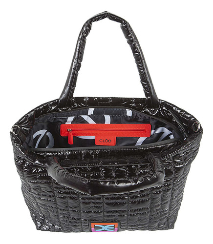 Bolsa Cloe Tote Para Mujer Material Reciclado Asa Removible Color Negro