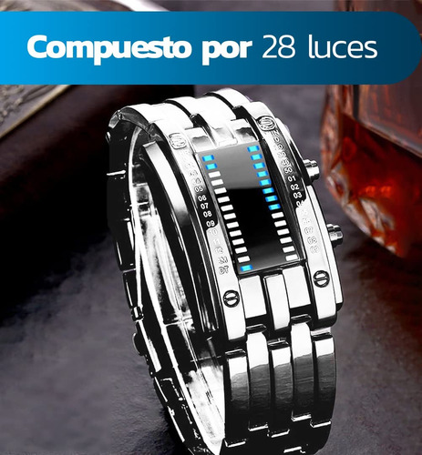 2 Relojes Para Hombre Led Binario Electrónico Impermeable