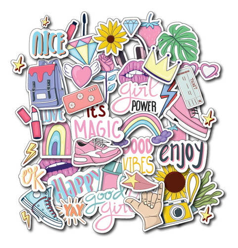  Stickers Calcomania Moda Chic Para Termo Mate Compu Celu