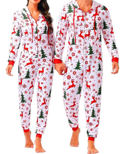 Pijama De Una Pieza De Navidad Familiar Para Parejas