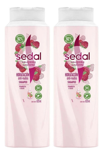 2 Shampoo Sedal Hidratación Anti Nudos 620 Ml 