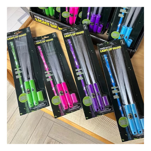 Cotillon Fiesta Luz Fibra Optica Con Luz Led X 10 Unidades