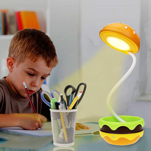 Linda Lámpara De Escritorio Para Niños, Hamburguesa Recargab