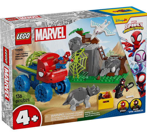 Lego Vehículo Todoterreno Dinosaurio Y Equipo Spidey Rescate