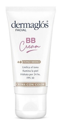 Imagen 2 de 2 de Dermaglos Bb Cream Facial Con Color Tono Medio Fps30 X 50 G