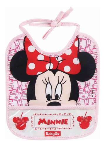 Babador Infantil Bebê C/ Pega Migalha Rosa Minnie Mouse