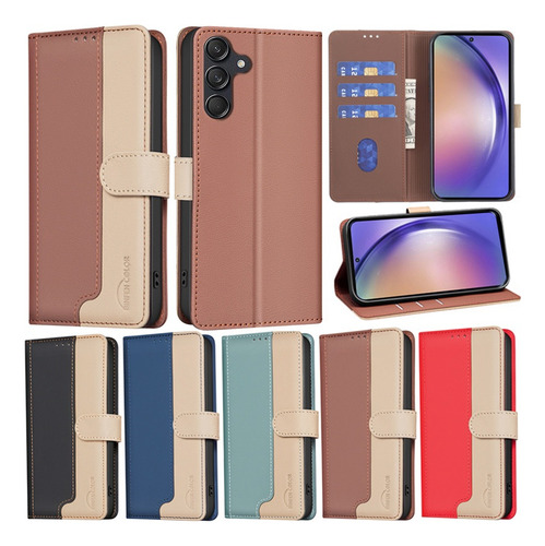Funda De Lujo Para Samsung Galaxy S25 Edge A56 A36 A16 A55 S24 S25 S24 Ultra Splice Wallet, Suave Piel Sintética Con Tapa